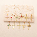 Ladies cross pendant with heart-shaped design and sparkling accents Symbol Fashion