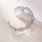 Women's Open Bangle in Modern Bamboo Design Symbol Fashion