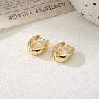 Women's Hoop Earrings with Elegant Curved Design Symbol Fashion
