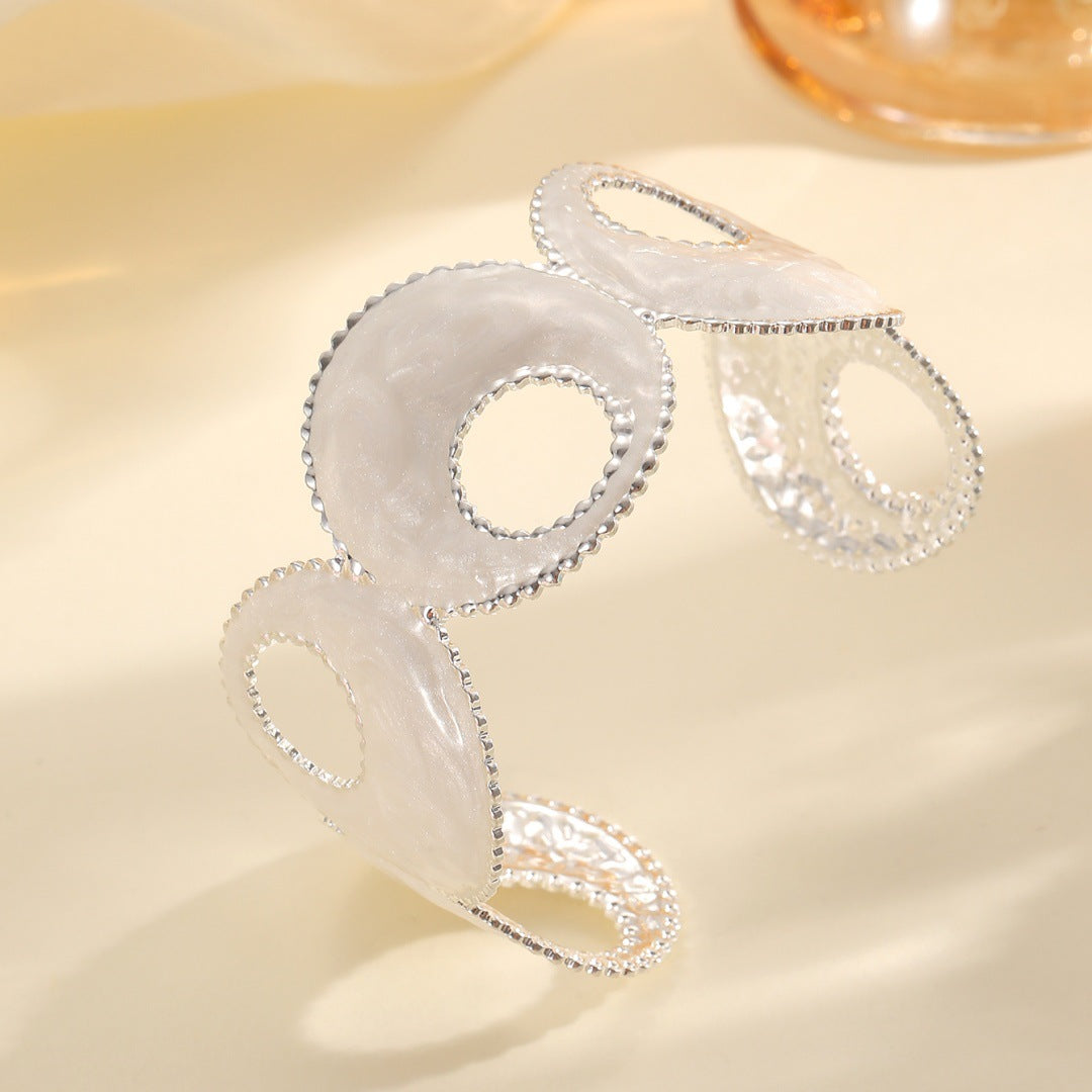 Women Open Bangle with artistic, multicolored design Symbol Fashion