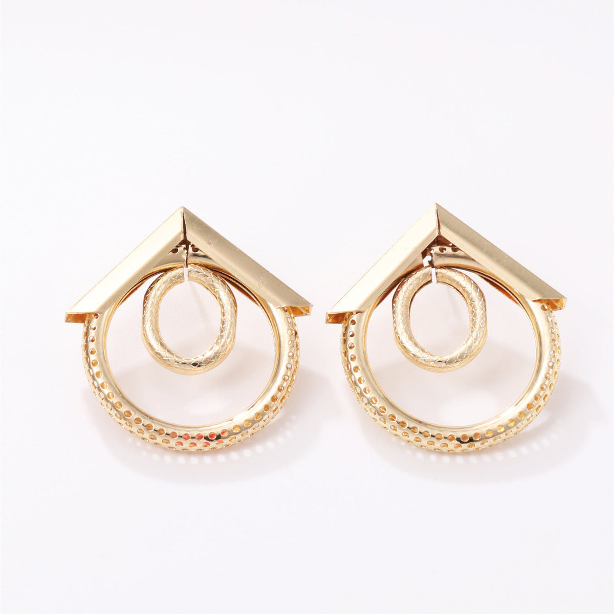 Women's Hanging Earrings with Elegant, Curved Ring Design Symbol Fashion