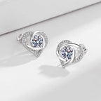 Ladies earrings in elegant heart design with shimmering zirconia Symbol Fashion