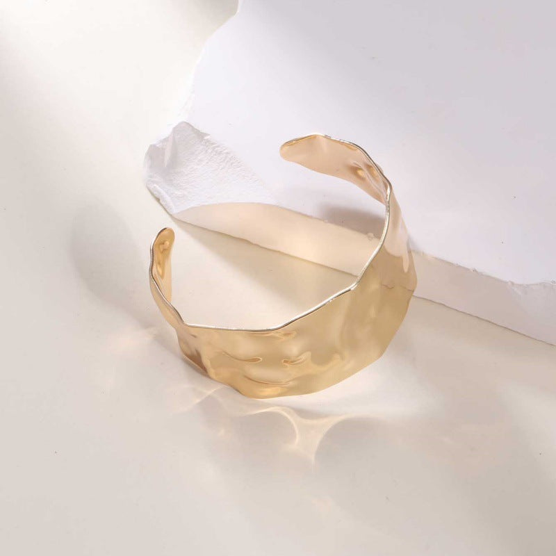 Ladies Open Cuff Bracelet with Artistic, Organic Design Symbol Fashion