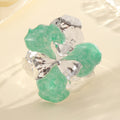 Women's flower-shaped ring made of shiny metal and high-quality epoxy resin Symbol Fashion