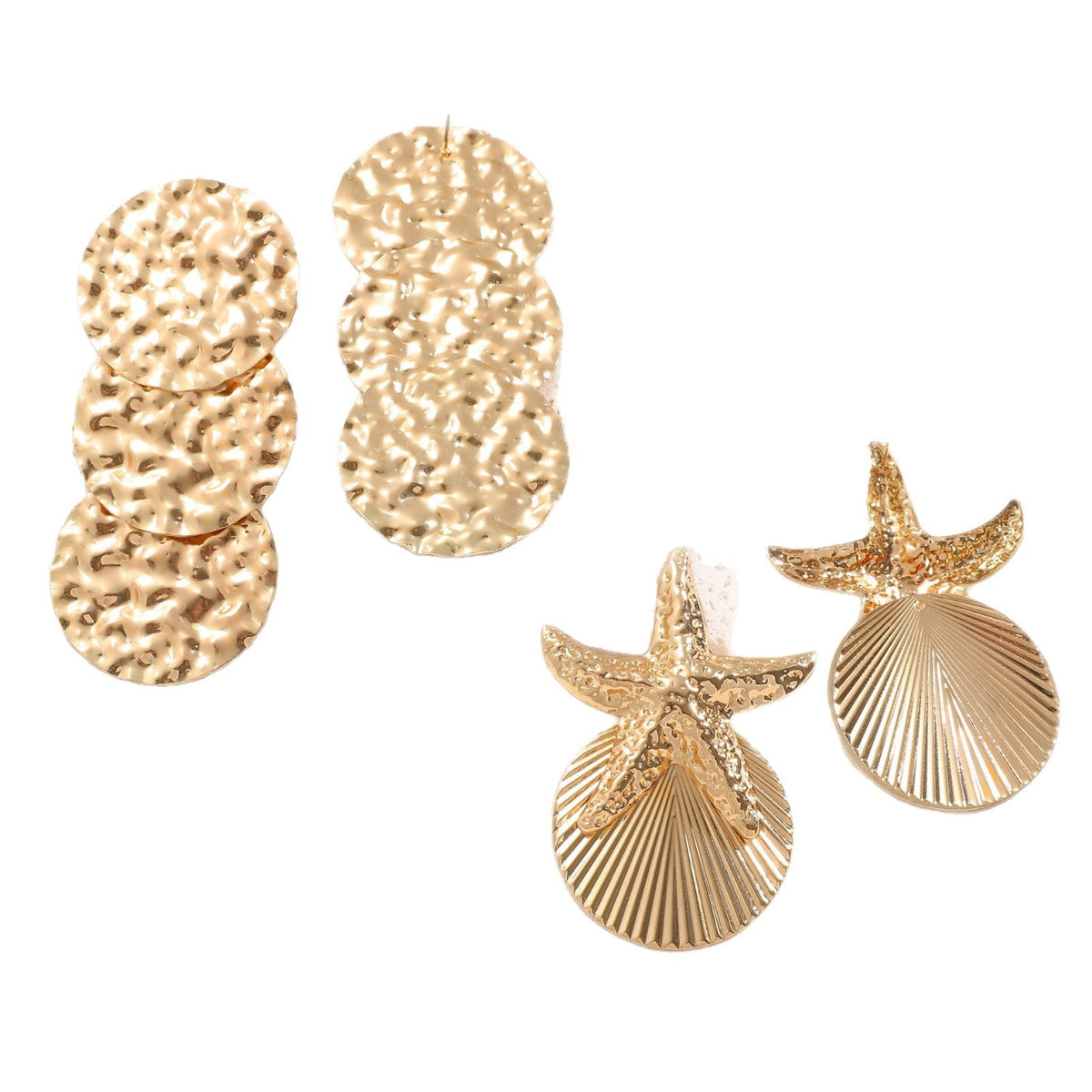 Women's ear clips in luxurious shell and starfish design Symbol Fashion