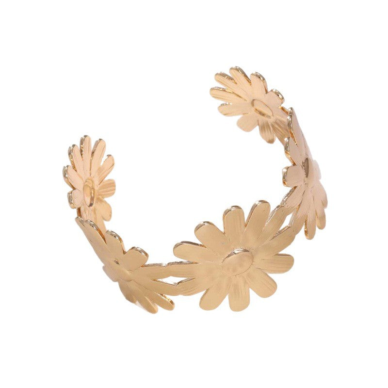 Women's Open Bangle with Elegant Wave Design Symbol Fashion