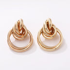 Women's Hanging Earrings with Elegant, Curved Ring Design Symbol Fashion