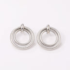 Women's Hanging Earrings with Elegant, Curved Ring Design Symbol Fashion