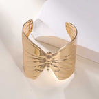 Women's Open Bangle with Elegant Wave Design Symbol Fashion