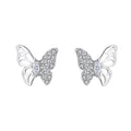 Ladies earrings in an elegant butterfly design with sparkling zirconia Symbol Fashion