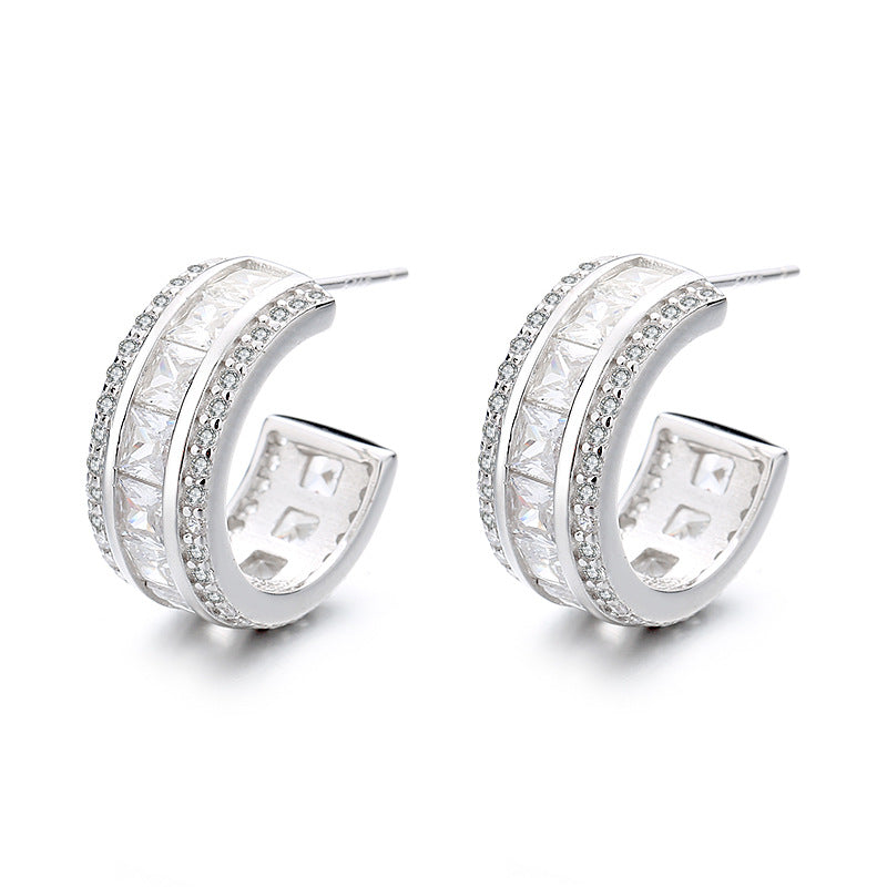 Women's stud earrings with elegant crystal and zirconia embellishment Symbol Fashion