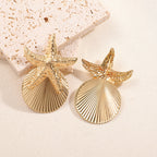 Women's ear clips in luxurious shell and starfish design Symbol Fashion