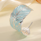 Ladies Open Cuff Bracelet in Tropical Leaf Design Symbol Fashion