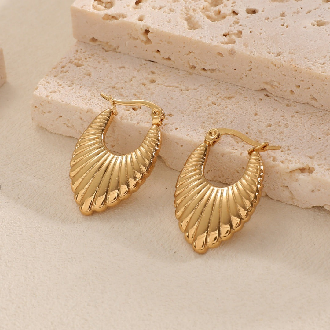 Women's Hanging Earrings with Integrated, Textured Design Symbol Fashion