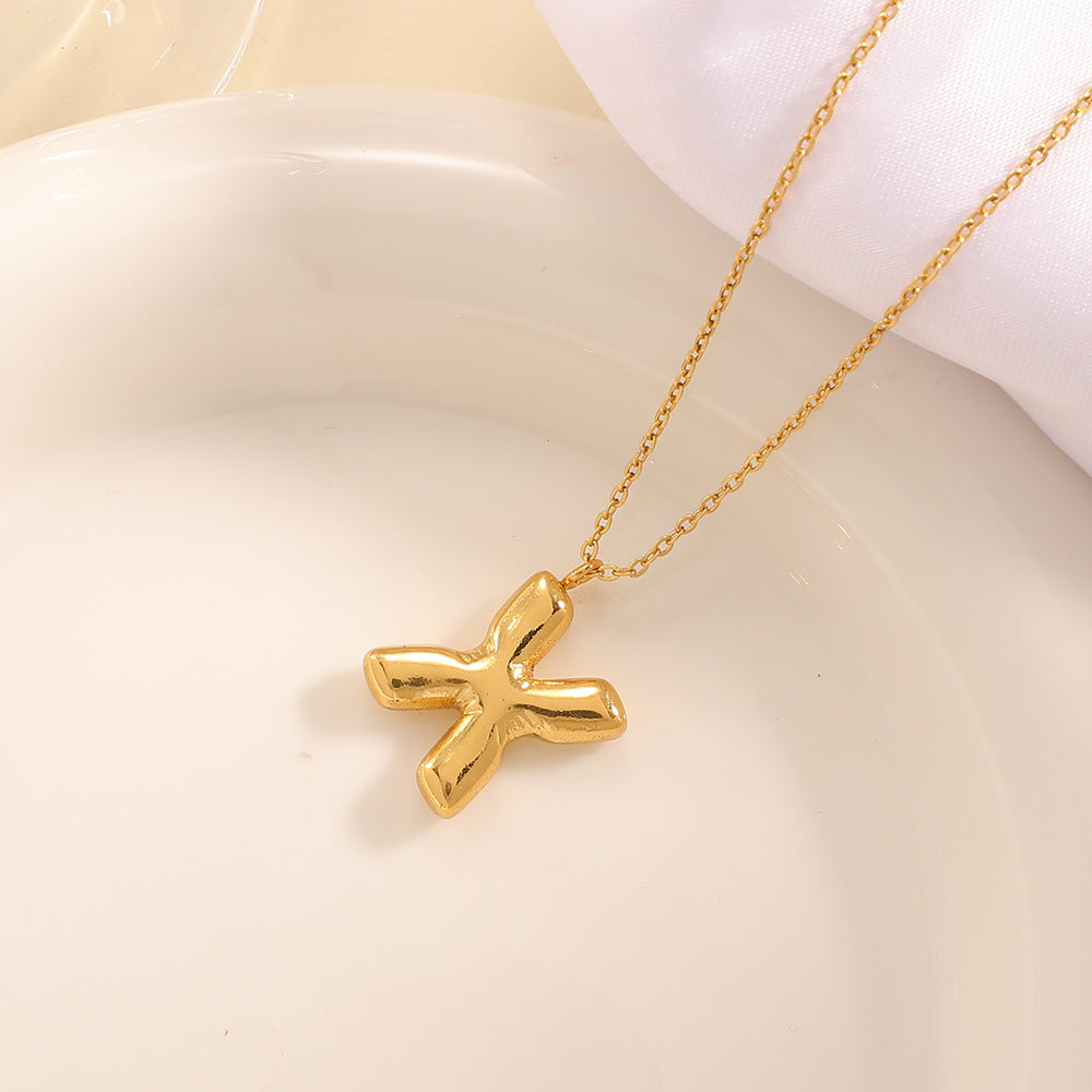 Women's necklace with curved letter pendant Symbol Fashion