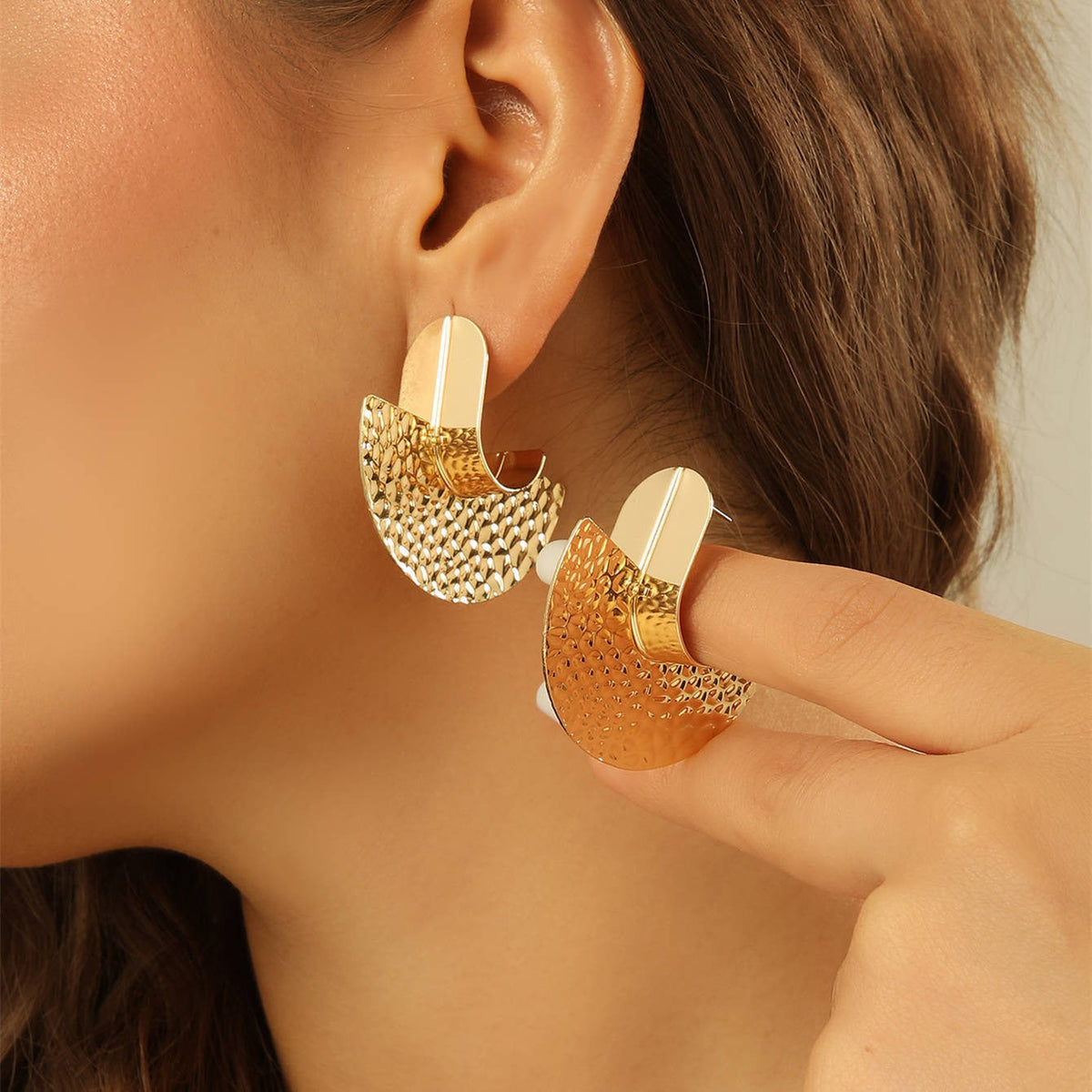 Women's Hanging Earrings with Artistic, Textured Design Symbol Fashion