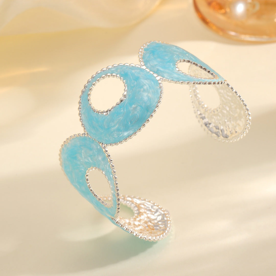 Women Open Bangle with artistic, multicolored design Symbol Fashion