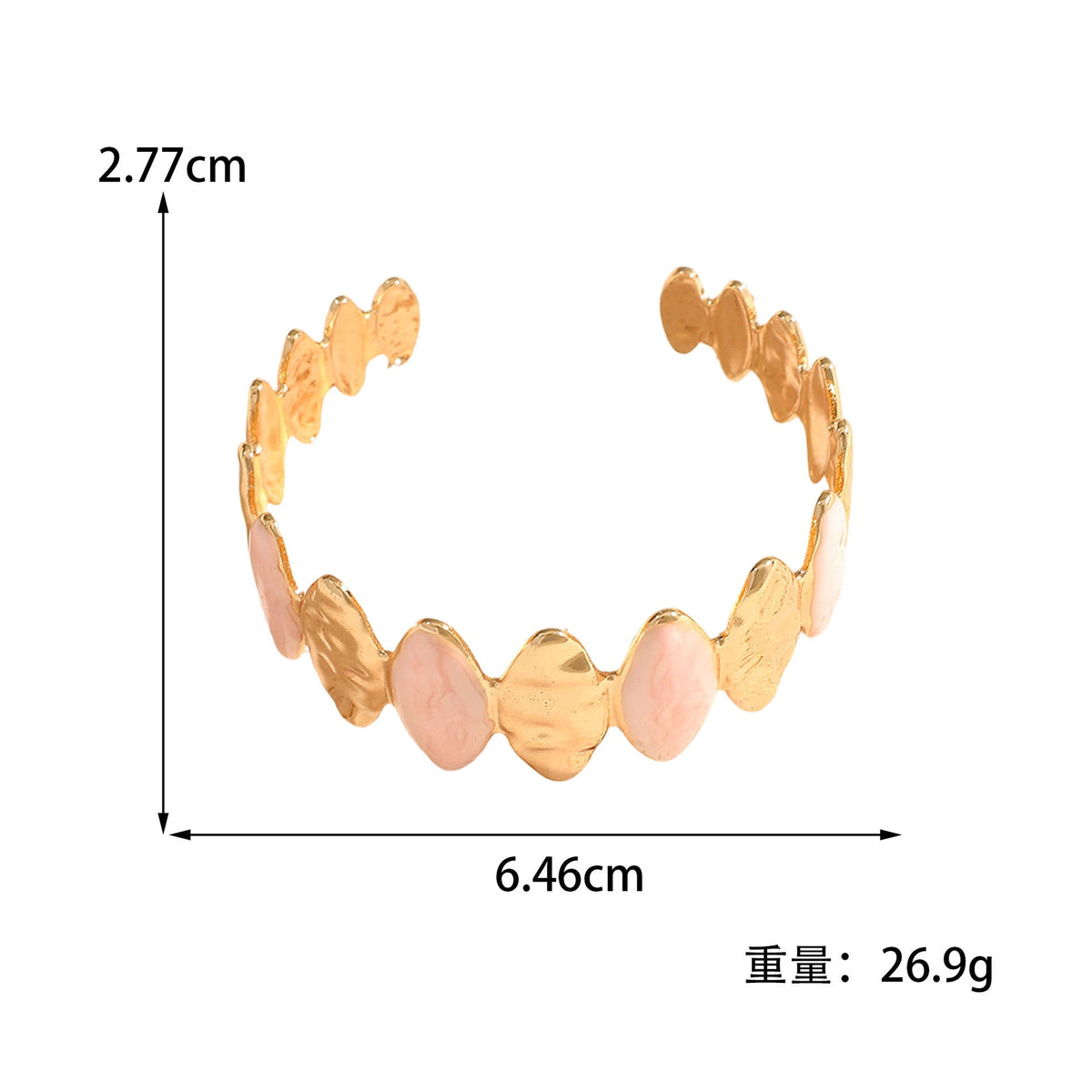 Ladies Open Bangle made of noble metal with elegant motif Symbol Fashion