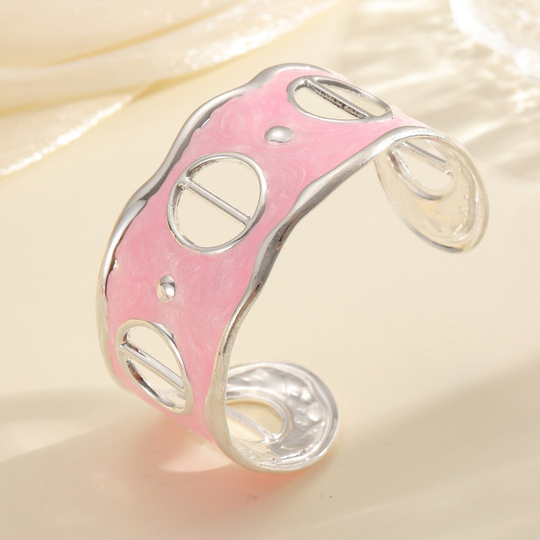 Women Open Bangle with Modern, Transparent Design Symbol Fashion