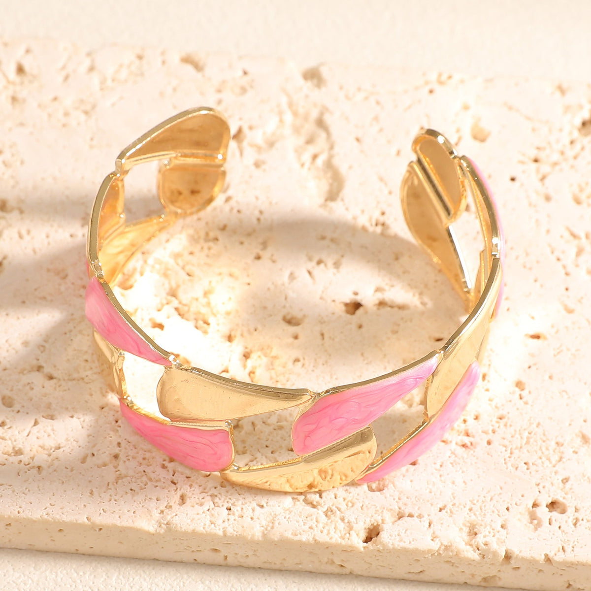 Women's Open Bangle with Elegant Leaf Design Symbol Fashion