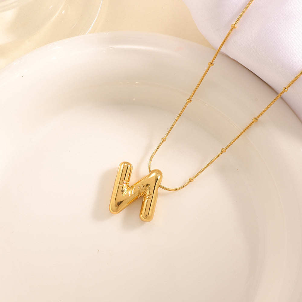 Women's necklace with curved letter pendant Symbol Fashion