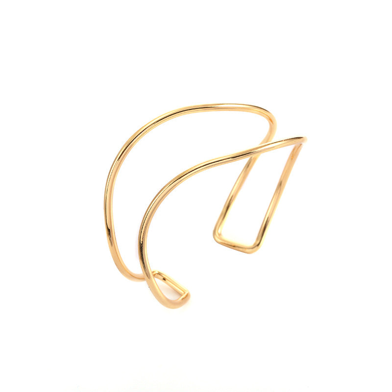Women Open Bangle in Minimalist Design Symbol Fashion