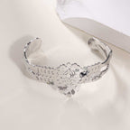 Women's Open Bangle in Modern Bamboo Design Symbol Fashion