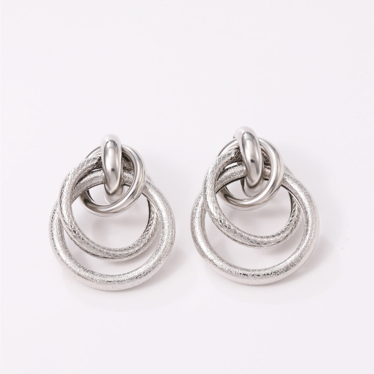 Women's Hanging Earrings with Elegant, Curved Ring Design Symbol Fashion