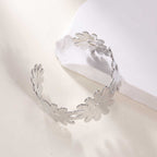 Women's Open Bangle with Elegant Wave Design Symbol Fashion