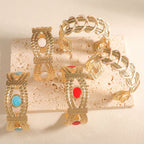 Women Open Bangle with Artistic Braiding Pattern Symbol Fashion