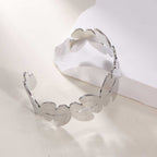 Women's Open Bangle with Elegant Wave Design Symbol Fashion