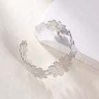 Women's Open Bangle with Elegant Wave Design Symbol Fashion