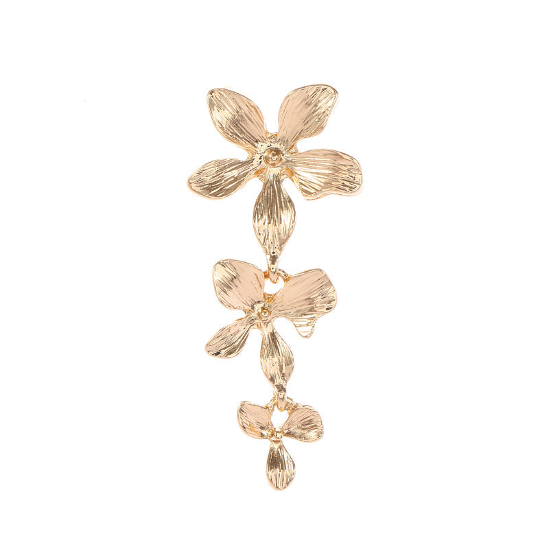 Women's Hanging Earrings with Floral Elements and Elegant Design Symbol Fashion