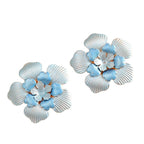 Ladies' flower earrings with intricate design and glossy accents Symbol Fashion