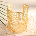 Ladies Open Bangle with Artistic Coral Pattern Symbol Fashion