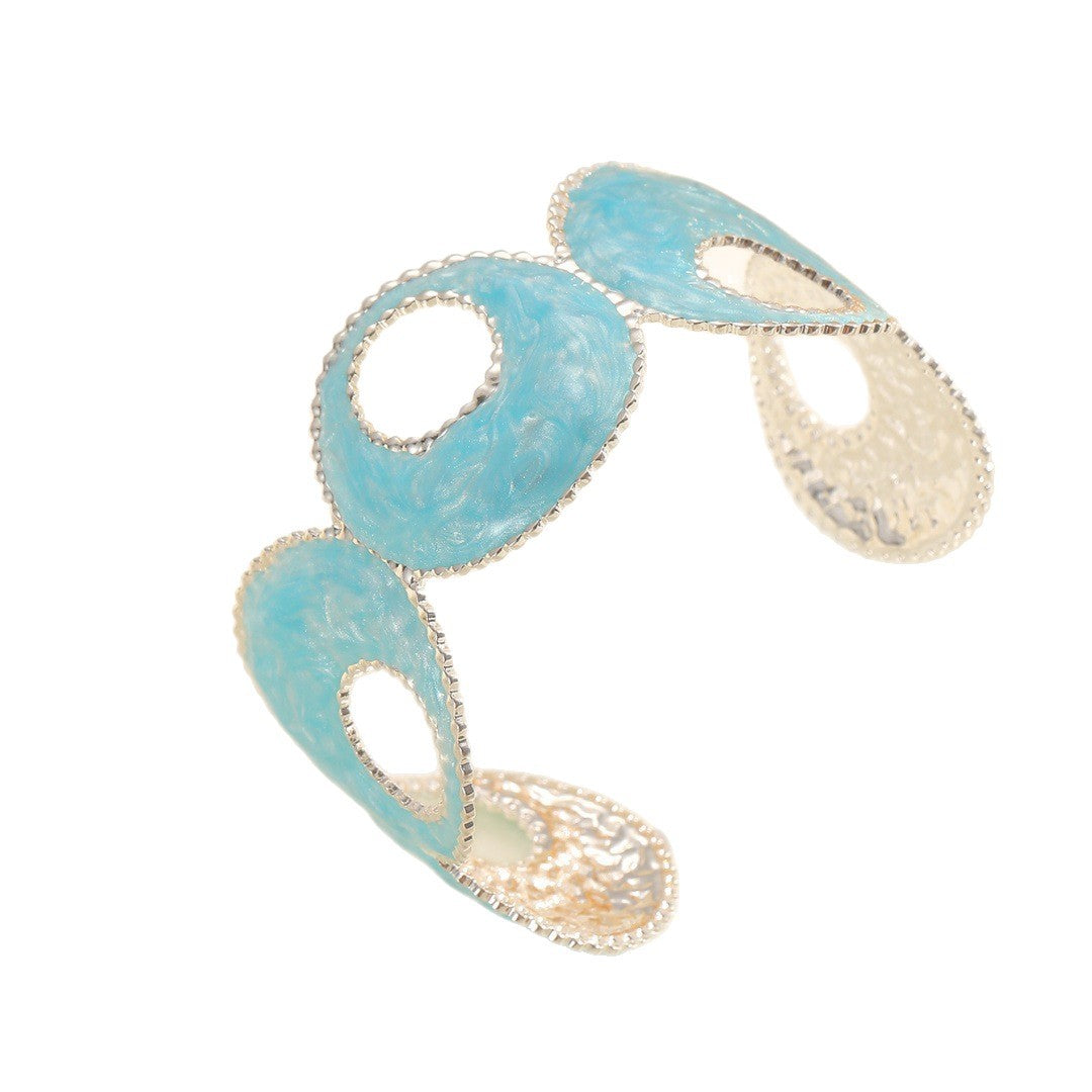 Women Open Bangle with artistic, multicolored design Symbol Fashion