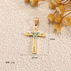 Ladies cross pendant with heart-shaped design and sparkling accents Symbol Fashion