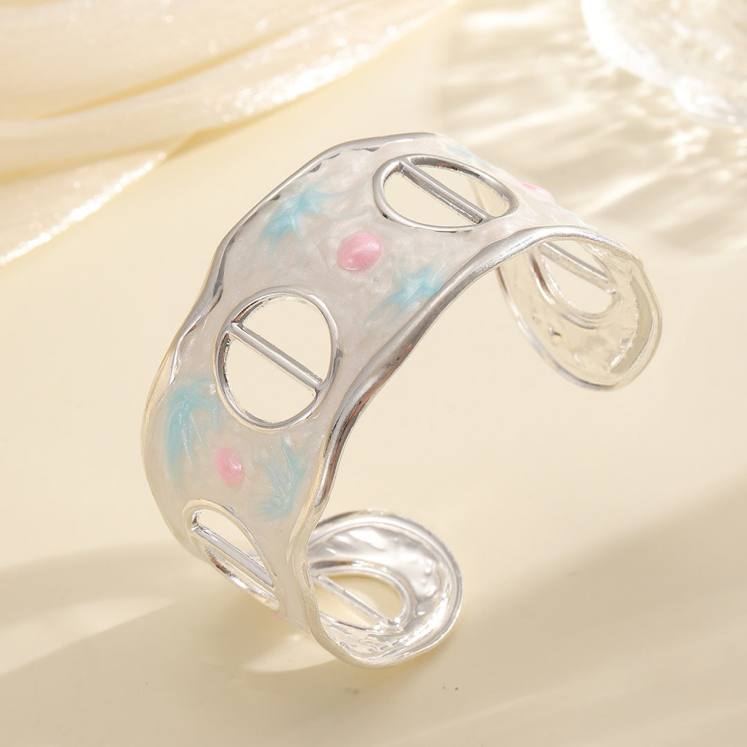 Women Open Bangle with Modern, Transparent Design Symbol Fashion