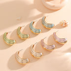 Women Hanging Earrings with Luxurious Gold and Pink Finish Symbol Fashion