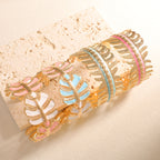 Women Open Bangle in Elegant Leaf Design Symbol Fashion