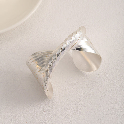 Ladies Open Bangle with Artistic Fold Design Symbol Fashion