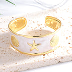 Women's Bangle with Maritime Shell and Starfish Design Symbol Fashion