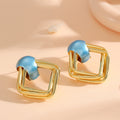 Women modern earrings with asymmetrical design Symbol Fashion