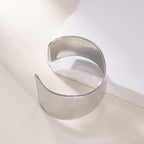 Women's Open Bangle with Elegant Wave Design Symbol Fashion