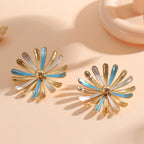 Women’s Flower Earrings in Modern 3D Design Symbol Fashion