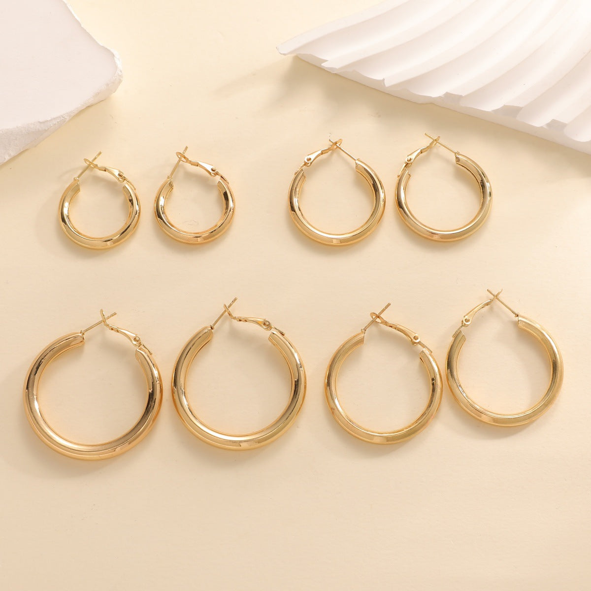 Women's hoop earrings made of high-quality stainless steel with elegant design Symbol Fashion