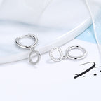 Women's earrings with sparkling circle pendant Symbol Fashion