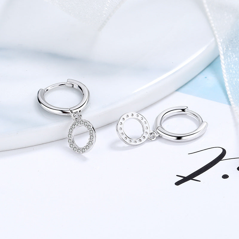 Women's earrings with sparkling circle pendant Symbol Fashion