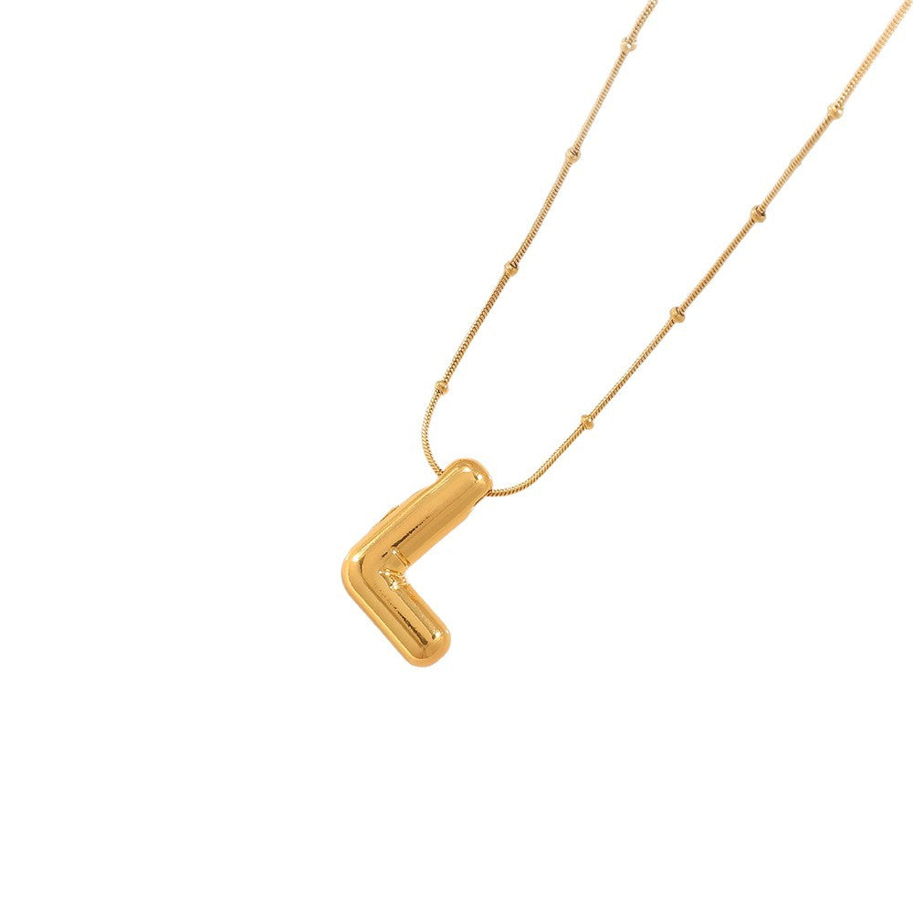 Women's necklace with curved letter pendant Symbol Fashion