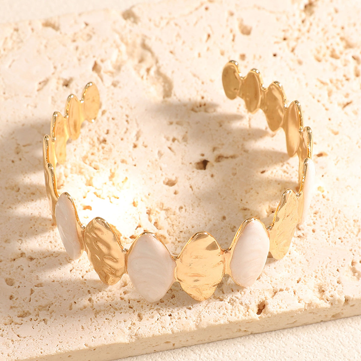 Ladies Open Bangle made of noble metal with elegant motif Symbol Fashion